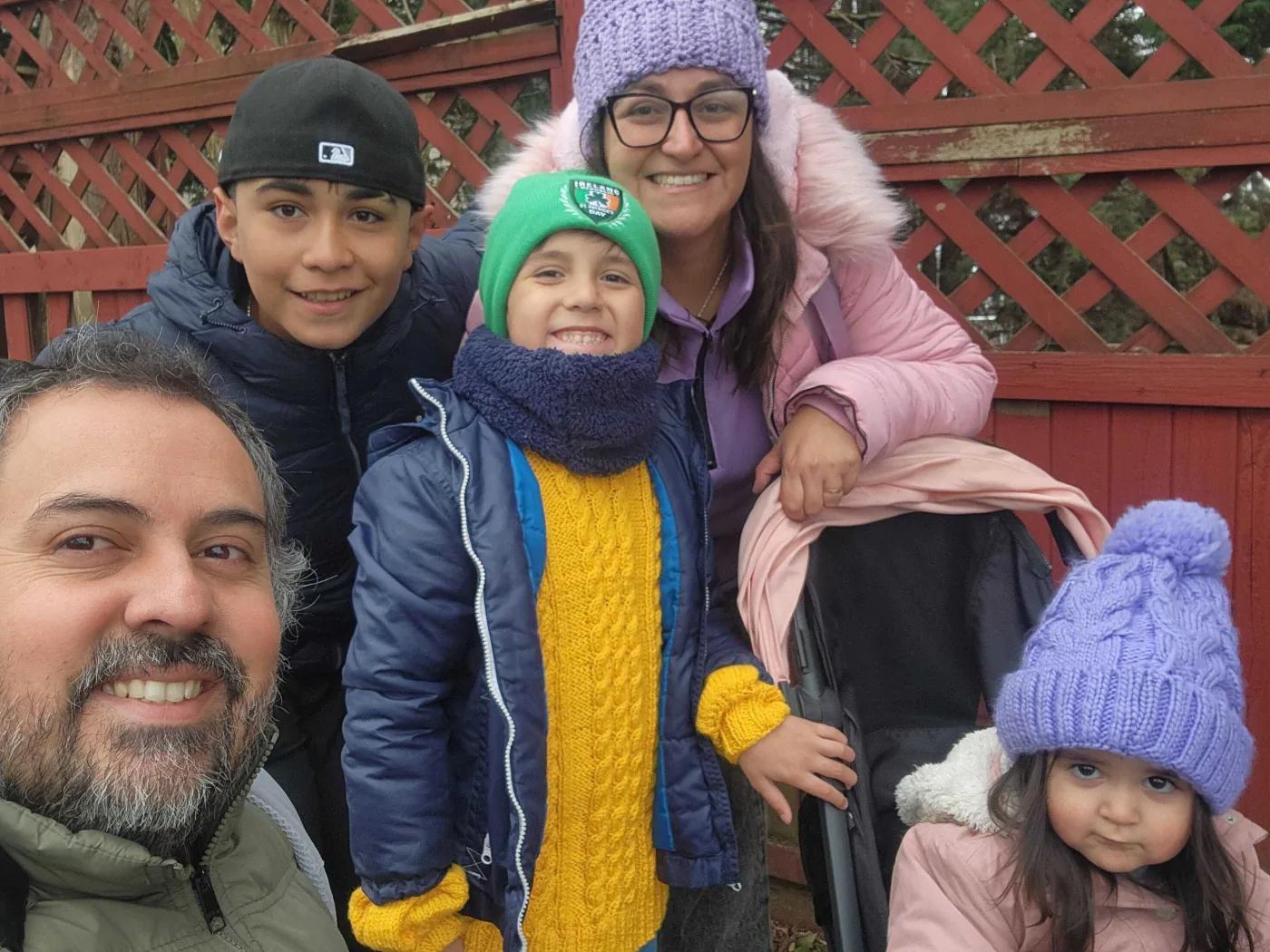 Jorge with a group dressed for winter