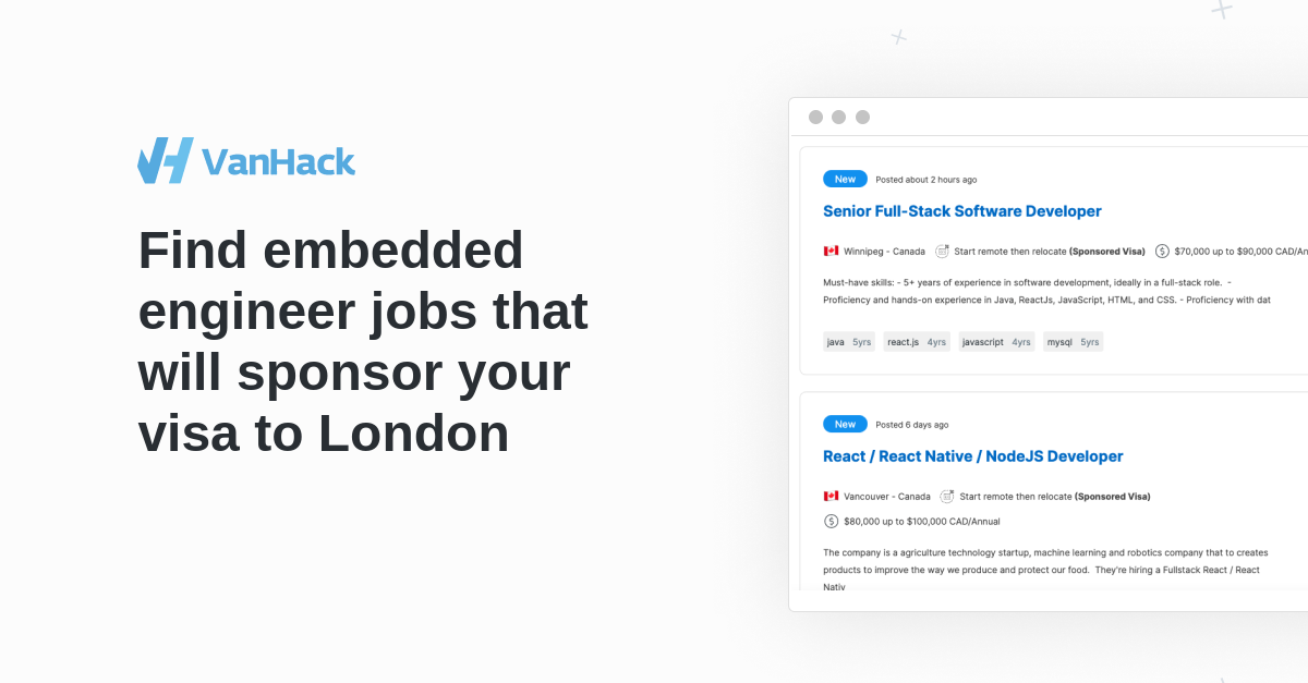 Embedded Engineer Jobs In London - Vanhack